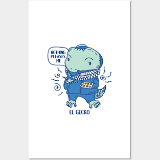 El Gecko Funny Animal Artist pun with quote Posters and Art